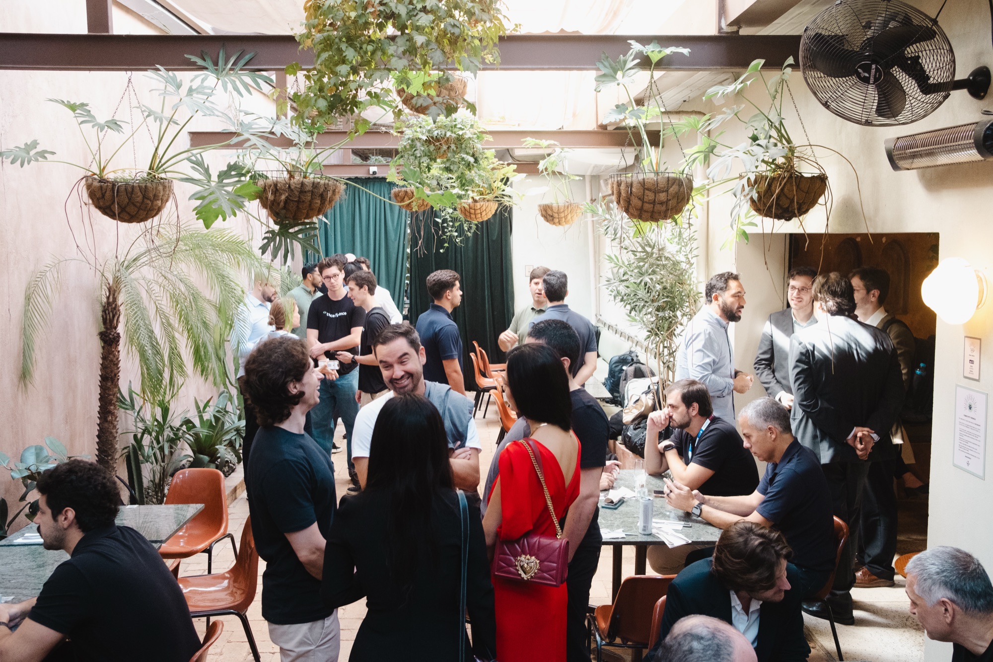 Bullish brunch in the courtyard